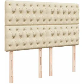 vidaXL Boxspringbett mit Matratze Creme 160x200 cm Stoff - Creme