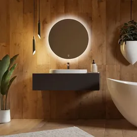 Home Deluxe LED-Spiegel Weiß, Glas, 60x60x3 cm Badezimmer, Badezimmerspiegel, Badspiegel