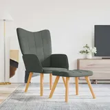 vidaXL Relaxsessel mit Hocker Dunkelgrau Stoff