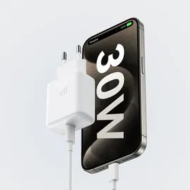 Joyroom JR-TCF24 USB-C PD 30W QC SFC - weiß + 1m USB-C Kabel