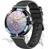 Smartwatch,Smartwatch Damen Herren,1,27'' Fitness Tracker Armbanduhr mit Blutsauerstoff,Blutdruck,Pulsmesser,Schrittzähler,100+ Sportmodi,IP67-Sch... - Schwarz
