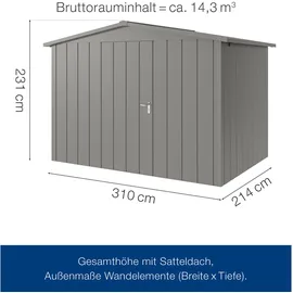 hörmann stauraumsysteme Juno 3,10 x 2,14 m Graualuminium