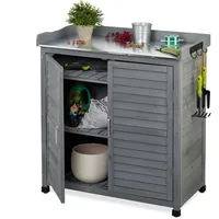 Relaxdays Pflanztisch grau 92 x 90 x 45 cm