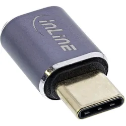 InLine USB4 Adapter - USB-C Stecker/Buchse - Aluminium - grau
