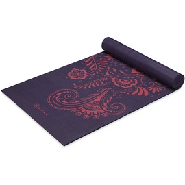 Gaiam Yogamatte Premium Print Extra Dicke Anti-Rutsch-Trainingsmatte für alle Arten von Yoga, Pilates & Boden-Workouts, Aubergine Swirl, 6 mm