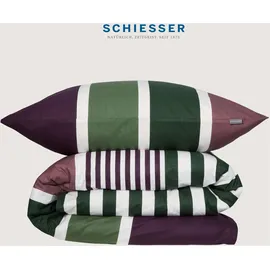 SCHIESSER Smarell Gestreift Grün 135 x 200 cm + 80 x 80 cm