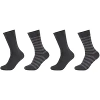 CAMANO 4er Pack camano Soft Stripe Crew Socken Herren