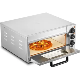 Vevor Kommerzieller Pizzaofen Backofen 406mm Edelstahl Elektrisch 3 Drehknöpfe