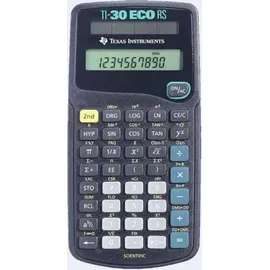 Texas Instruments TI-30 ECO RS Schulrechner, Technisch-Wissenschaftlich (Einzeiliges 10-stelliges Display, Solarbetrieb) Schwarz