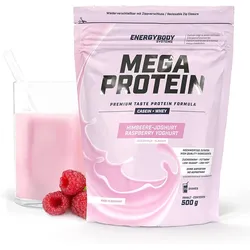 Mega Protein Himbeere-Joghurt. Eiweißshake Proteinpulver mit Whey & Casein. 500 EINHEITSFARBE 500g