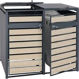 MCW Mülltonnenverkleidung J81 117 x 142 x 98 cm braun