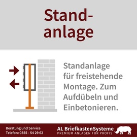 AL Briefkastensysteme - 2er Standbriefkasten Anlage Freistehend RAL 7016 Anthrazit