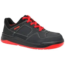 ELTEN MAVERICK black-red Low ESD S3, Herren, Leder, Stahlkappe, leicht, sportlich, Schwarz, Größe: 43