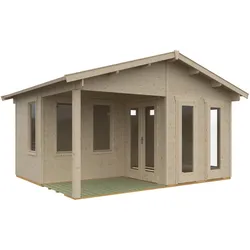 Gartenhaus SKANHOLZ "Utrecht", beige (natur), Fußboden im Gartenhaus, Holz, Gartenhäuser