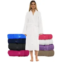 CICK Frottee-Bademantel, hochwertige Bademäntel für Damen, sehr saugfähig, 100 % Baumwolle, Schal-Design, perfekt für Männer und Frauen, als Loungewear und als Geschenk, weiß, 3XL - 3XL