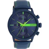 Oozoo Herren Armbanduhr Timepieces Analog Leder blau UOC11228 | Blau