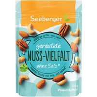 Seeberger geröstete Nuss-Vielfalt 12er Pack: Knackige Nussmischung mit Mandeln, Cashews, Pekan- und Erdnüssen - zum Snacken und Mitnehmen - ohne Salz (12 x 150 g)