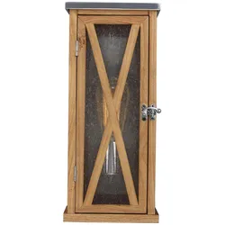 Licht-Erlebnisse Wandaußenleuchte ATELLA Eiche Holz Regenglas Metall IP44 LE57421