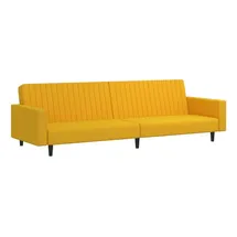 vidaXL Schlafsofa, 2-Sitzer Gelb Samt