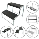 PRO PLUS Doppeltrittstufe Wohnwagen Wohnmobil Schwarz