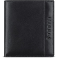 bugatti Romano Geldbörse klein mit Klappe, Mini-Portemonnaie mit RFID Leder, schwarz