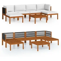 vidaXL Garten-Lounge-Set 7-tlg. cremeweiß Akazie
