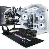 Vibox Gaming PC Set Komplett • Monitor 23 Zoll • AMD Ryzen 5 5500 6-Kern • Nvidia RTX 3050 6GB • 16GB RAM • 500GB SSD • Windows 11 • WLAN 6 + Bluetooth 5.4 • Blanc