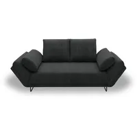 Home Affaire Schlafsofa HOME AFFAIRE "Jadelyn mit klappbaren Armlehnen, Bettsofa mit Federkern, Breite 250cm", grau (anthrazit), B:250cm T:97cm, 100% Polyester, Sofas, Schlafsofa, Federkern, Cord-Bezug, incl. 2 Armlehnkissen, Liegefläche 97x250 cm