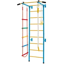 Costway Sprossenwand Turnwand, mit Klimmzugstange, Metall gelb