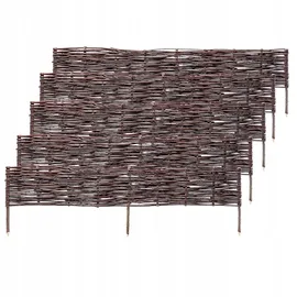 Kadax Palisade aus Weide, Natürlicher Weidenzaun, 5 Stück, 120x40cm - KADAX