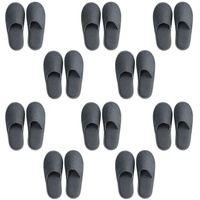 Teceyfeet 10er Set Gästehausschuhe, Unisex Hausschuhe Set Hochwertig Hotelslipper Badeslipper Gästepantoffeln - 43 EU