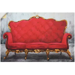 Artland Wandfolie »Rotes Sofa«, Innenarchitektur, (1 St.), selbstklebend Artland Farbe Bild(er): rot