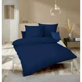 KAEPPEL Fein Biber Uni Blau 155 x 220 cm + 80 x 80 cm