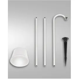Fabas Luce LED Outdoor Akkuleuchte Set inkl. Erdspieß 3W 3000K dimmbar Metall 3742-72-102 weiß