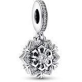 Pandora Funkelnde Schneeflocke Doppelter Charm-Anhänger aus Sterling-Silber, Moments Collection, kompatibel Moments Armbändern, 792355C01