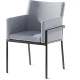padua Sieger 526/G-G Diningsessel, Gestell eisengrau, Sitzschale / Sitzkissen Sunproof® hellgrau