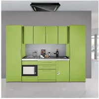 Stengel Küchenzeile 300 cm Küchenblock mit Elektrogeräten, Exklusive Metallküche, Luxuriöses Design, langlebige Materialien, top Komfort. grün
