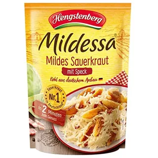 Hengstenberg Mildessa Mildes Sauerkraut mit Speck, 400 g, Abtropfgewicht 350g