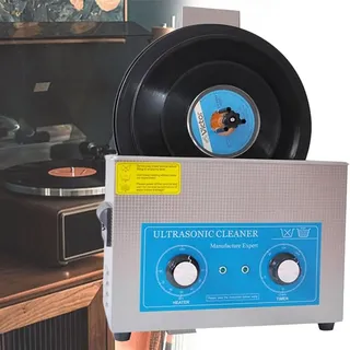 VIOLK Ltrasonic Schallplattenmaschine, tragbarer 6,5-Liter-Audio-/Video-Disc-Reiniger, Dual-Frequenz-Vibrationsreinigung, 0–30-Minuten-Timer und Temperaturregelung, Reinigung von 1–6 Schallplatten