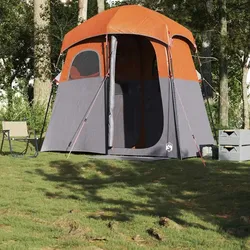 vidaXL Duschzelt 2 Personen Grau und Orange Wasserdicht