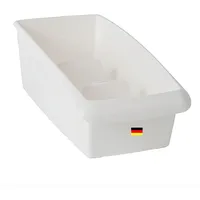 Novaliv Medikamenten Organizer groß Hausapotheke - 25 x 16 cm WEISS mit Abtrennung - Medikamentenbox Aufbewahrung für Pillen Tablettenbox Pflasterbox Medizinbox Verband Vitamin Behälter