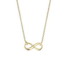 ELLI PREMIUM Halskette Infinity Unendlichkeit Symbol 375 Gelbgold