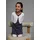 Kidsworld Bolero, Kleid & Leggings in marine-gemustert-weiß | Gr.: 104/110