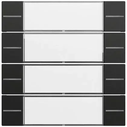 Gira 577474 Wippenset 4-fach mit Beschriftungsfeld für Tastsensor 4.70, System 70, schwarz matt (lackiert)