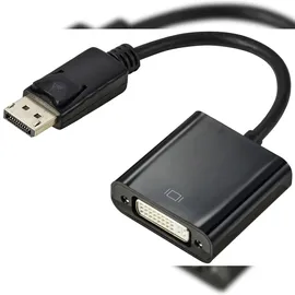 Renkforce RF-5771774 DisplayPort / DVI Adapter [1x DisplayPort Stecker - 1x DVI-Buchse 24+5pol.] Schwarz PVC-Mantel 15 cm