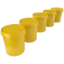FixedByU Eimer mit Deckel 16 Liter Gelb 5 St.