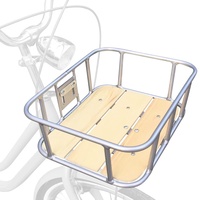TentHome Frontgepäckträger Fahrrad Gepäckträger vorne Holz Fahrradkorb Vorderrad mit Ladefläche VR Träger für Hollandrad (Hell Farbe mit 40cm Streben)