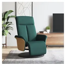 vidaXL Relaxsessel mit Fußteil Polyester 56 x 104,5 x 87,4 cm Dunkelgrün drehbar