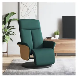 vidaXL Relaxsessel mit Fußteil Polyester 56 x 104,5 x 87,4 cm Dunkelgrün drehbar