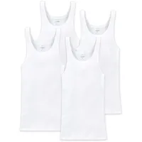 SCHIESSER Herren Unterhemd 4er Pack - ärmellos, Cotton Essentials, Doppelripp Weiß 3XL